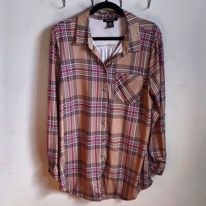 Robert Lewis Women's Long Sleeve Button Down shirt size large Plaid